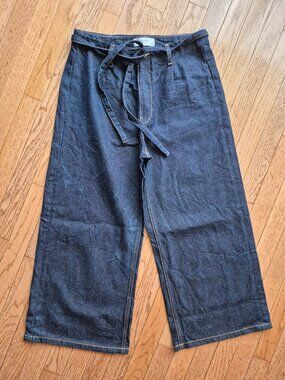 Reserved Denim Wide Leg Jean with Belt Cotton M/L